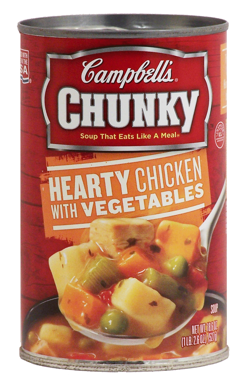 Campbell's Chunky hearty chicken with vegetables soup that eats like a meal Full-Size Picture